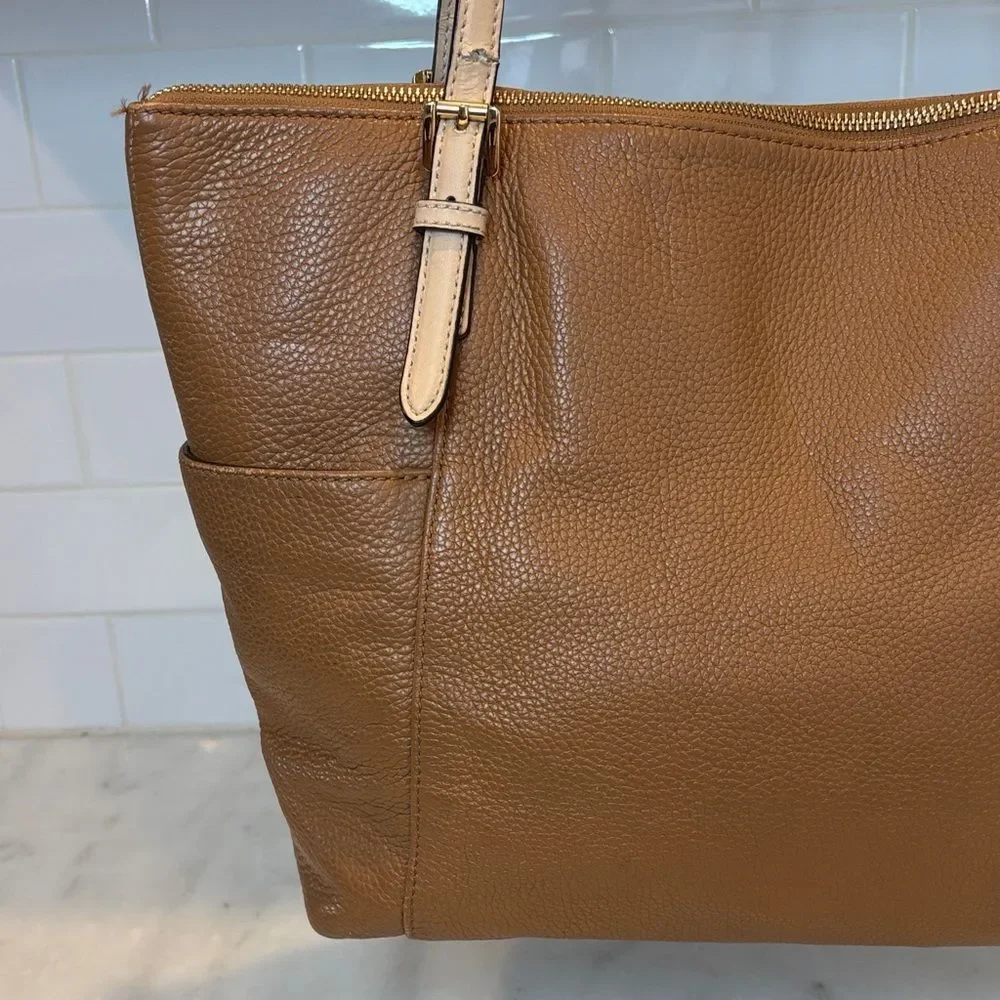 Michael Kors Bag Purse Handbag Leather Jet Set EW Pebbled Tote Bag Pocketbook